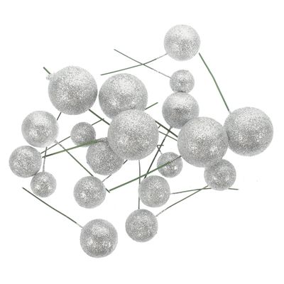 LABRIMP 20pcs Glitter Cake Ball Toppers Decorative Balls for Birthdays Weddings and Parties Easy to Use Multi Functional Baking Cake Decor
