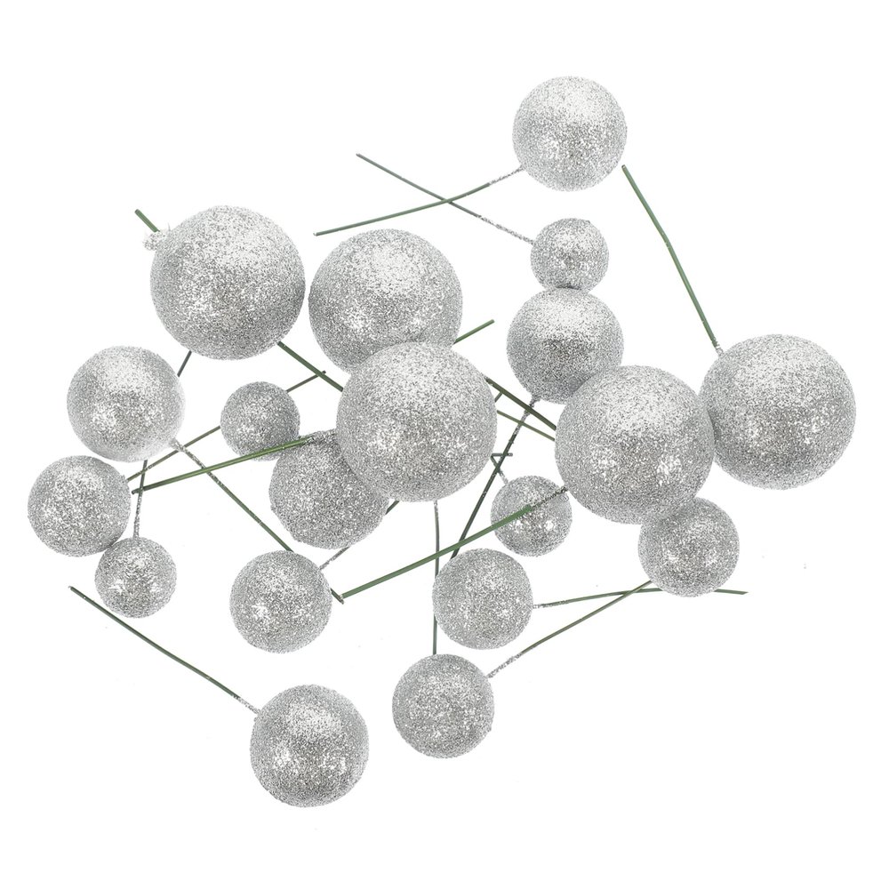 LABRIMP 20pcs Glitter Cake Ball Toppers Decorative Balls for Birthdays Weddings and Parties Easy to Use Multi Functional Baking Cake Decor
