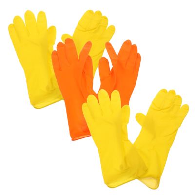 DECORNIJIA 3 Pairs Comfortable Dish Washing Supplies Oil Resistant for Household Use Random Colors Extended for Wrist Protection