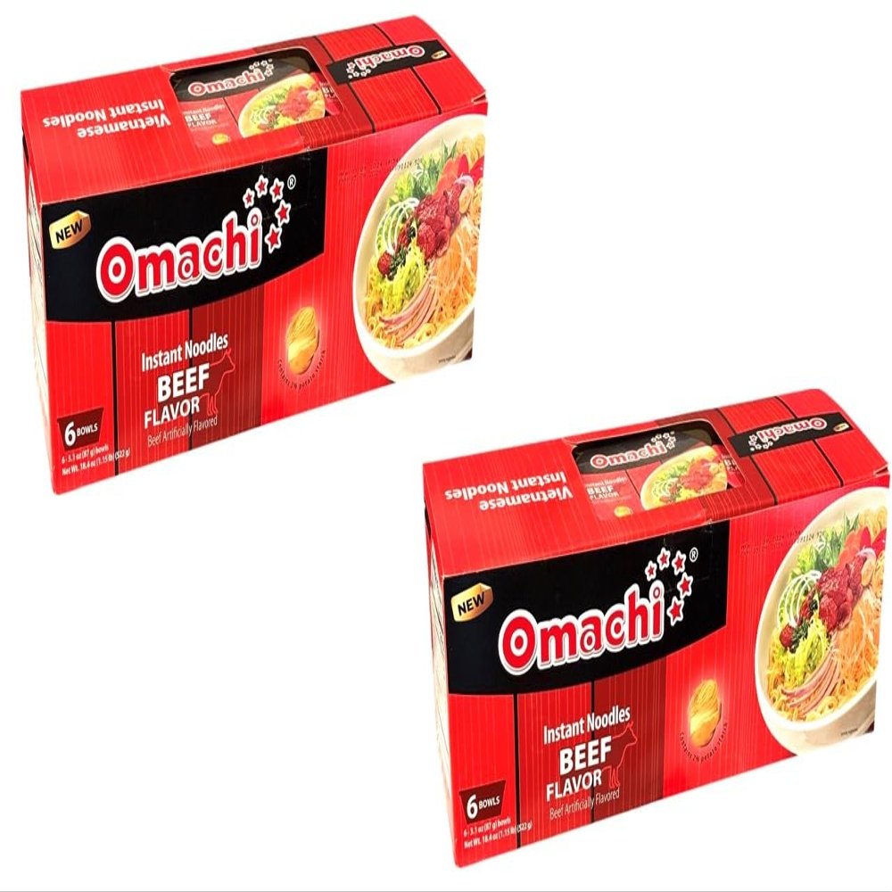 Asia Style Instant Noodles (2 CASE SET, OMACHI STEWED BEEF POTATO NOODLES)