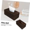Alipis Wooden Tissue Box Cover Decorative Desktop Tissue Holder for Home Office Kitchen Natural Wood Napkin Box Easy Open Design view 3