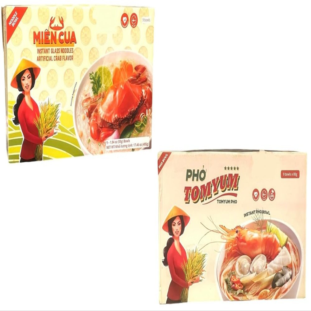Asia Style Instant Noodles (COMBO, INSTANT CLEAR NOODLES CRAB FLAVOR)