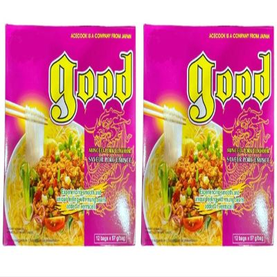 Asia Style Instant Noodles (2 CASE SET, ACECOOK MINCED PORK CLEAR NOODLES)