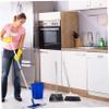 PACKOVE Broom Dustpan Set Long Handle Broom Standing Dust Pan for Floor Cleaning view 2