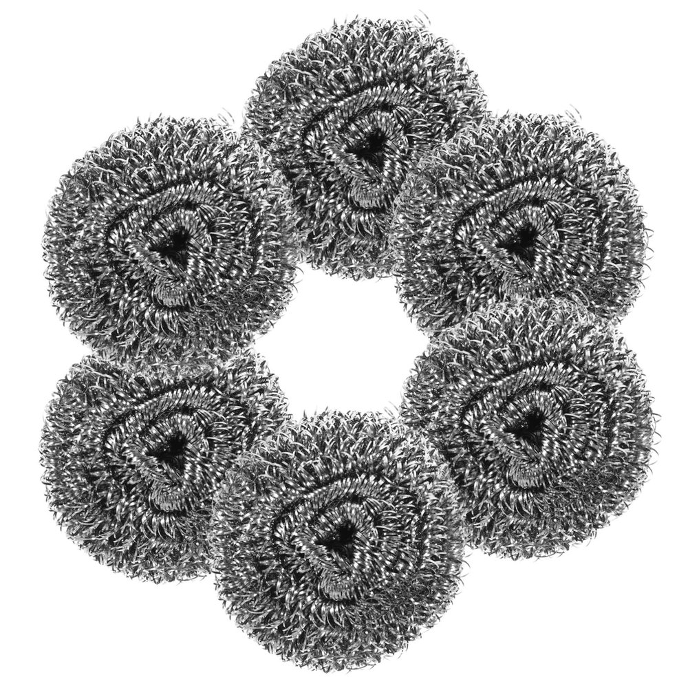 Holibanna 6pcs Steel Ball Cleaning Brushes Dish Scrubbers for Kitchen Fine Wire Removal Tools