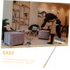 LALADEFIEE Broom with Long Handle Durable Natural Bristle Broom for Household Cleaning Static Design Ergonomic Grip for Easy Use Hardwood Floors and Carpets view 2