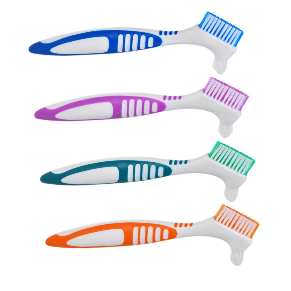 HAKIDZEL 4pcs Denture Brush Double-Sided Toothbrush Soft Bristles Plaque Remover for Braces