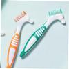 HAKIDZEL 4pcs Denture Brush Double-Sided Toothbrush Soft Bristles Plaque Remover for Braces view 4
