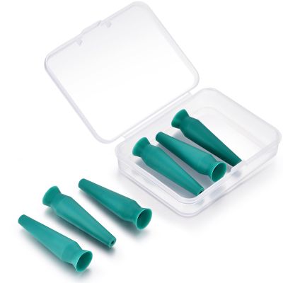 [6-Pack] Vented Scleral Lens Inserter Green Contact Lens Applicator for Hard/RGP/Scleral Lenses & Prosthetic Eyes Hygienic, Easy Insertion Travel Case Included BPA-Free