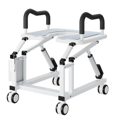 JIANGSHUAIM Toilet Seat Risers for Seniors-Electric Toilet Chair,Movable Electric Toilet Chair, with Anti-Slip Armrests,360 Wheels with Brakes,29 Lifting Angle
