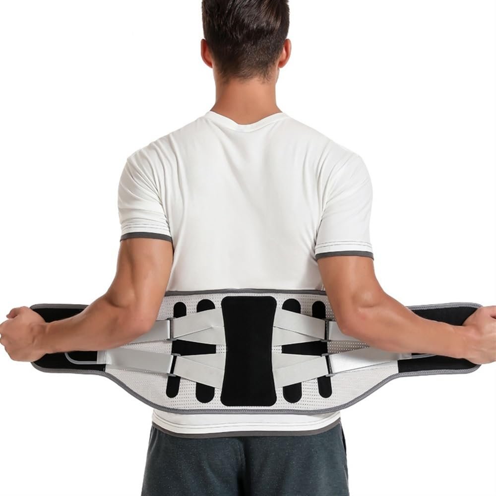 Lumbar Support Belt Lower Back Brace Disc Herniation Orthopedic Waist Support Brace Lumbar Decompression Belt with Large Area Aluminum for Lower Back Pain Relief, Sciatica