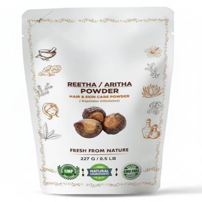 100% Pure Organic Double Filtered Aritha/Reetha (Sapindus Trifoliatus) Powder || 227 Gm/0.5 Lbs || Ayurvedic Formula || For Face,Skin & Hair Care