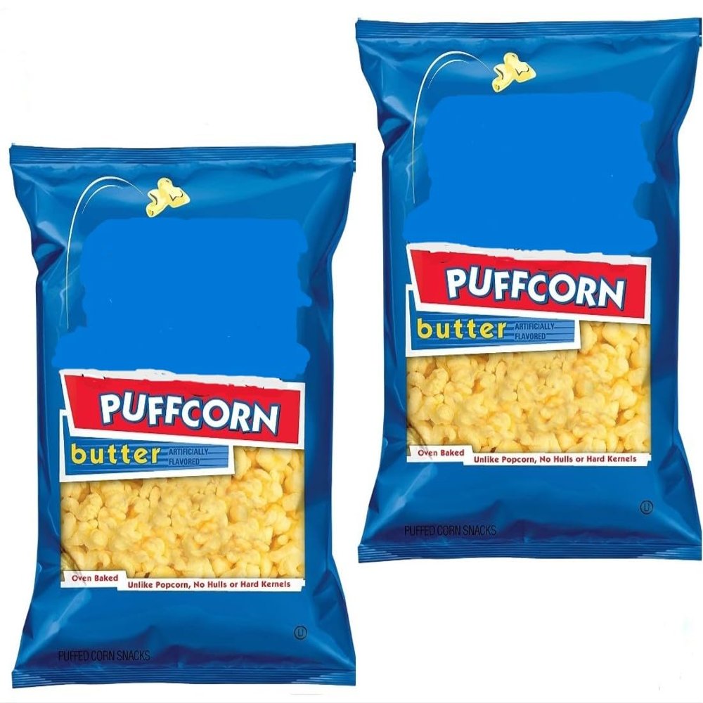 Butter Puffcorn Snacks, Oven Baked, No Hulls, 3.25 oz, 2 Pack