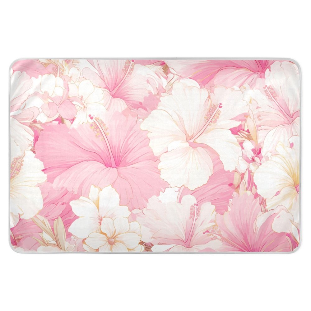 Cartoon Cross Watercolor Peach Bed Underpads Water Resistant Diaper Changing Pad Anti-Lip Pee Mats for Baby Boys Girls , 52" L x 34" W para colchones orines