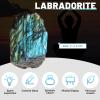 1.1lb Bulk Raw Labradorite Rough Crystal-Natural Labradorite Raw Stones Crystal for Tumbling, Cabbing, Fountain Rocks, Decoration, Polishing, Wire Wrapping, Wicca & Reiki Crystal Healing view 2