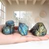 1.1lb Bulk Raw Labradorite Rough Crystal-Natural Labradorite Raw Stones Crystal for Tumbling, Cabbing, Fountain Rocks, Decoration, Polishing, Wire Wrapping, Wicca & Reiki Crystal Healing view 4