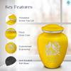 Geturns Embrace Adult Personalized Songbirds Cremation Urns for Human Ashes I Large Yellow Funeral Urn for Men and Women I 200 lbs view 2