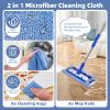 2 in 1 Microfiber Cleaning Cloth Compatible with MR SIGA Professional Microfiber Mop, etc - All-Purpose Mop Pads, Streak Free Cleaning Rags, for Use on All Surfaces, Pack of 5, Size: 42cm X 24cm view 2
