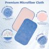 2 in 1 Microfiber Cleaning Cloth Compatible with MR SIGA Professional Microfiber Mop, etc - All-Purpose Mop Pads, Streak Free Cleaning Rags, for Use on All Surfaces, Pack of 5, Size: 42cm X 24cm view 3