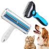 Quanmin 2 Pack Pet Grooming Set, Deshedding Brush & Dematting Comb, Reusable Pet Hair Remover Roller for Furniture Couch Carpet, Effective Dog Cat Hair Removal Tool, Grooming Supplies for Dogs Cats view 1