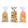 Prudance 150pcs Dog Paw Cellophane Bags, Pink + Blue + Black view 1