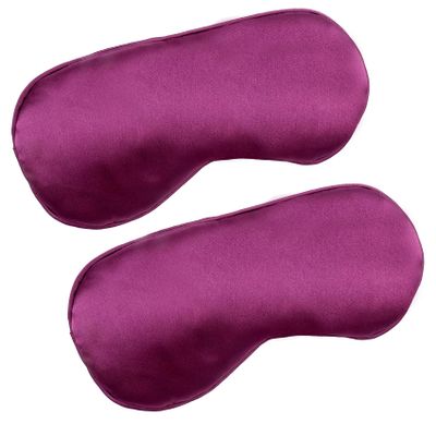 2 PCS Purple Satin Sleep Masks, Adjustable Silk Eye Mask for Sleeping, Eye Sleep Shade Cover, Blind Folds Soft Breathable Blindfold for Play Party Games Airplane Travel Essentials Cover Gifts