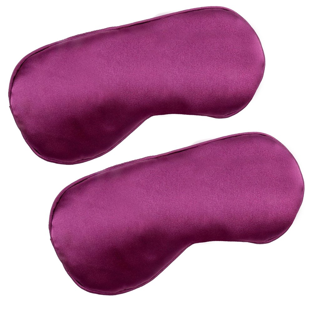 2 PCS Purple Satin Sleep Masks, Adjustable Silk Eye Mask for Sleeping, Eye Sleep Shade Cover, Blind Folds Soft Breathable Blindfold for Play Party Games Airplane Travel Essentials Cover Gifts