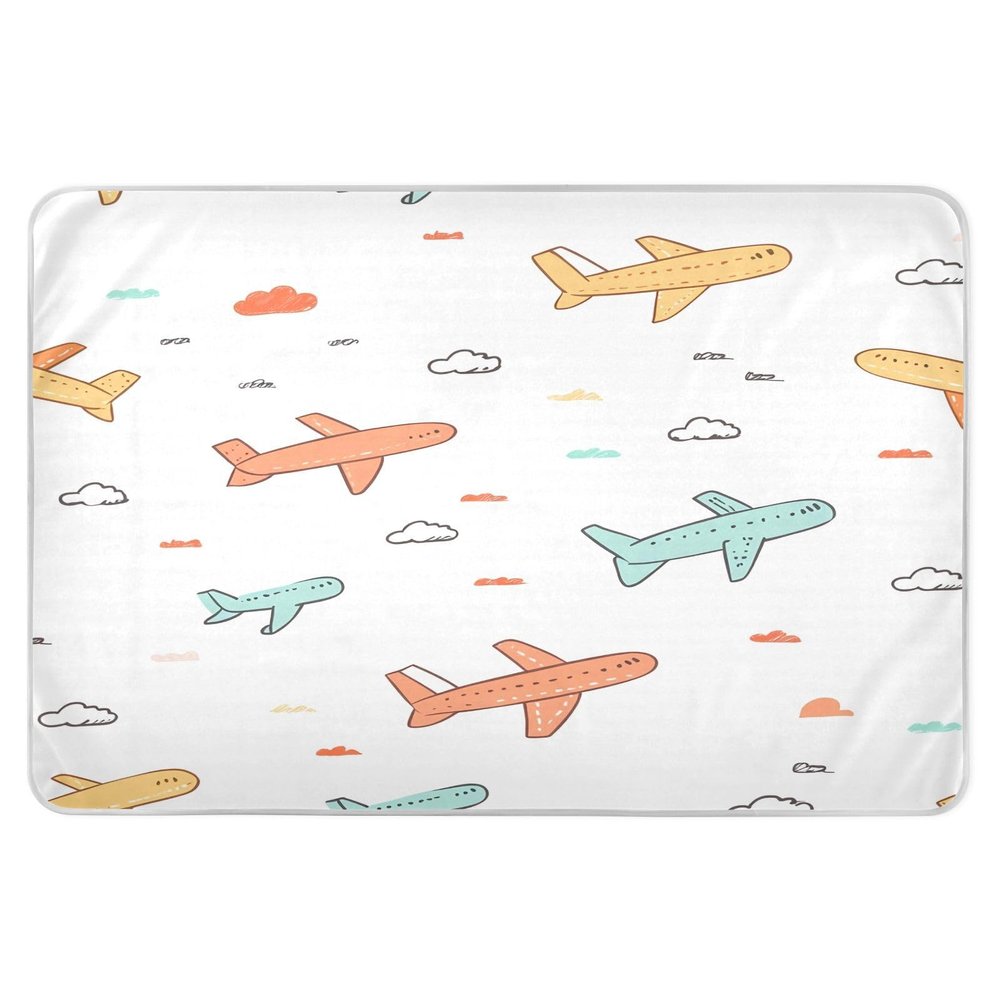 CEBUGI 34 x 52Washable Underpads Heavy Absorbency Waterproof Incontinence Bed Pads Cartoon Airplane Pee Pads for Adults Kids and Baby