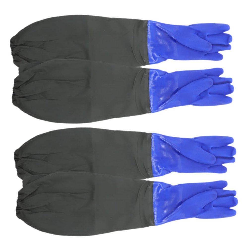 Holibanna 2 Pairs Long Rubber Gloves for Kitchen Cleaning Elbow Dishwashing Gloves Long Sleeve Comfortable Nonslip Lining for Efficient Use