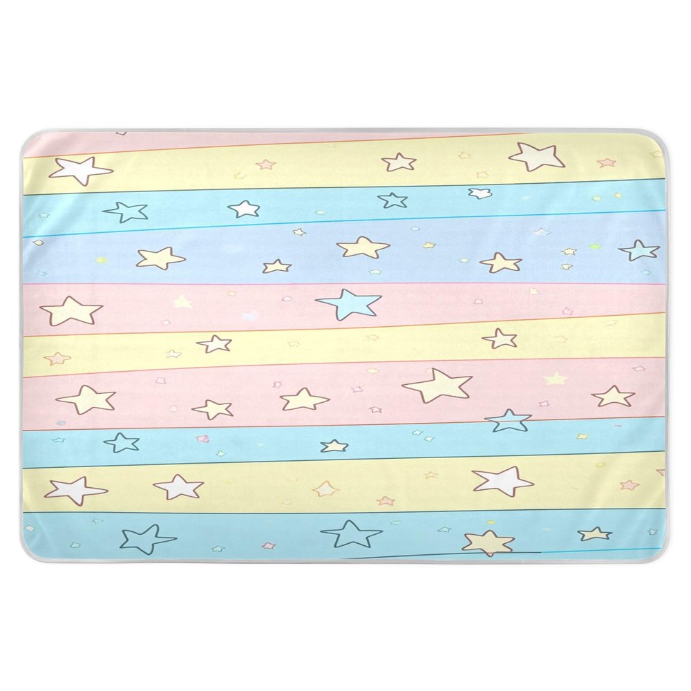CEBUGI 34 x 52Washable Underpads Heavy Absorbency Waterproof Incontinence Bed Pads Stars Pee Pads for Adults Kids and Baby