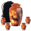 JAGLASH Deer Funeral Urns for Adult Ashes Women & Men Large 10 Inch - Keepsake 3 Inch Urns for Human Ashes - Burial Urn for Mom & Dad - Cremation Urn for Loved Ones (1 Large, 4 Keepsake) view 1