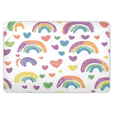 CEBUGI 34 x 52Washable Underpads Heavy Absorbency Waterproof Incontinence Bed Pads Rainbows Hearts Pee Pads for Adults Kids and Baby
