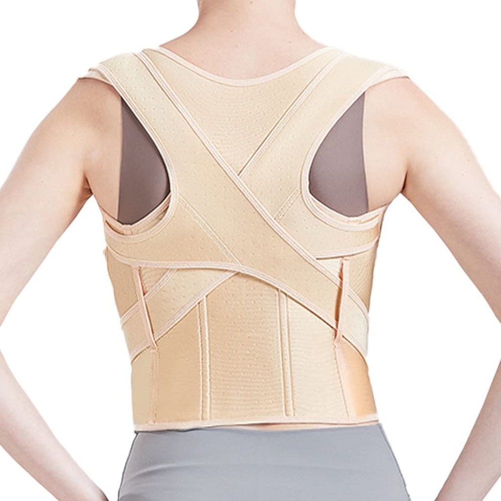 MVUYO Posture Corrector Back Posture Brace Clavicle Support Stop Slouching And Hunching Adjustable Back Trainer Unisex(Beige,Small)