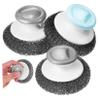 LOLIPPYY 3pcs Stainless Steel Scrubber Dish Brush Handle Kitchen Dish Cleaning Brush Cleaning view 1