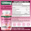 DIAOLAI L-Lysine 1200mg Gummies, Chewable Lysine Supplement for Adults, Immune Support, Collagen Formation Support, Lip & Skin Health, Vegan, Raspberry Flavor, 120 Count view 2