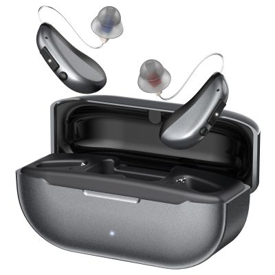 Hearing Aids, Hearing Aids for Seniors with Moderate Hearing Loss, 16 Channel Rechargeable Hearing Amplifiers with Noise Cancelling, Five Levels of Volume Adjustment, Clear Sound and Easy to Use