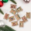 16 Pieces Christmas Gift Pillow Boxes, Candy Treat Goodie Small Kraft Paper Box for Wedding New year Birthday Bachelorette Baby Shower Party Favors Supplies view 4