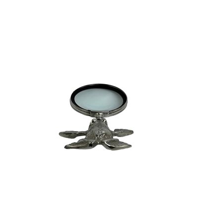 10X Antique Magnifying Glass, Brass Handheld Magnifier with Aluminium Frog Handle, Decorative Reading Magnifying Lens, Vintage Gift for Elderly, Senior