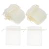 HEATSHAKING 100pcs Sheer Organza Drawstring Bags for Weddings Parties Events Transparent present Pouches for Candy Jewelry and Favor Presentations Milk view 1