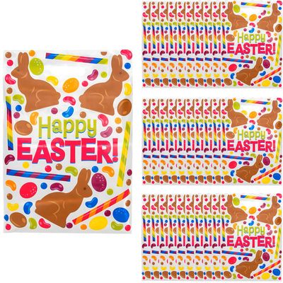 12" x 17" Bulk Easter Candy Plastic Goody Bags for 50