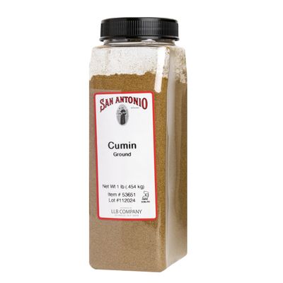 Cumin Seed Powder 1LB San Antonio Brand Premium Ground Cumin Spice Non-GMO, No Additives Authentic Flavor for Indian, Mexican, Mediterranean Cooking, Curries, Chili, Tacos & Seasoning