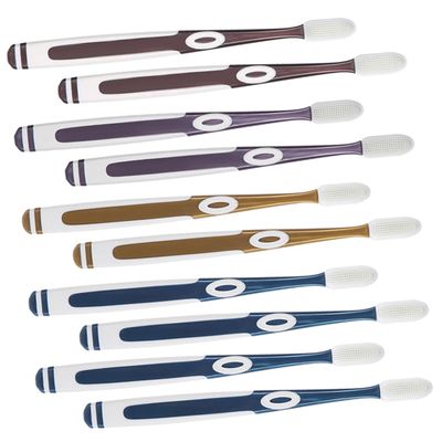 Beaupretty 10pcs Ergonomic Handle Toothbrush Replacement Heads Soft Silicone Toothbrush Heads for Household Travel Use Random Color