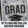 6 1/2" Bulk 50 Count Silver Congrats Grad Paper Luncheon Napkins view 2