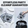 6 1/2" Bulk 50 Count Silver Congrats Grad Paper Luncheon Napkins view 3