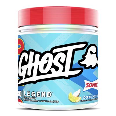 GHOST Legend Pre-Workout Powder, Sonic Ocean Water - 30 Servings Pre-Workout for Men & Women with Choline, L-Citrulline, & Beta Alanine for Energy & Focus