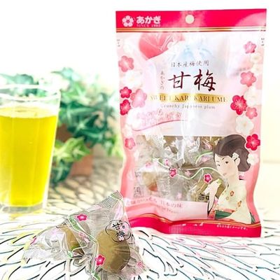 Akagi Foods Akagi no Amaume Kari Kari Ume Japanese Crispy Sweet & Sour Plum Snack 100g (Pack of 2), Sweet Kari Kari Ume Japanese Crunchy Umeboshi Snacks from Gunma Prefecture, MADE IN JAPAN, Limited Stock