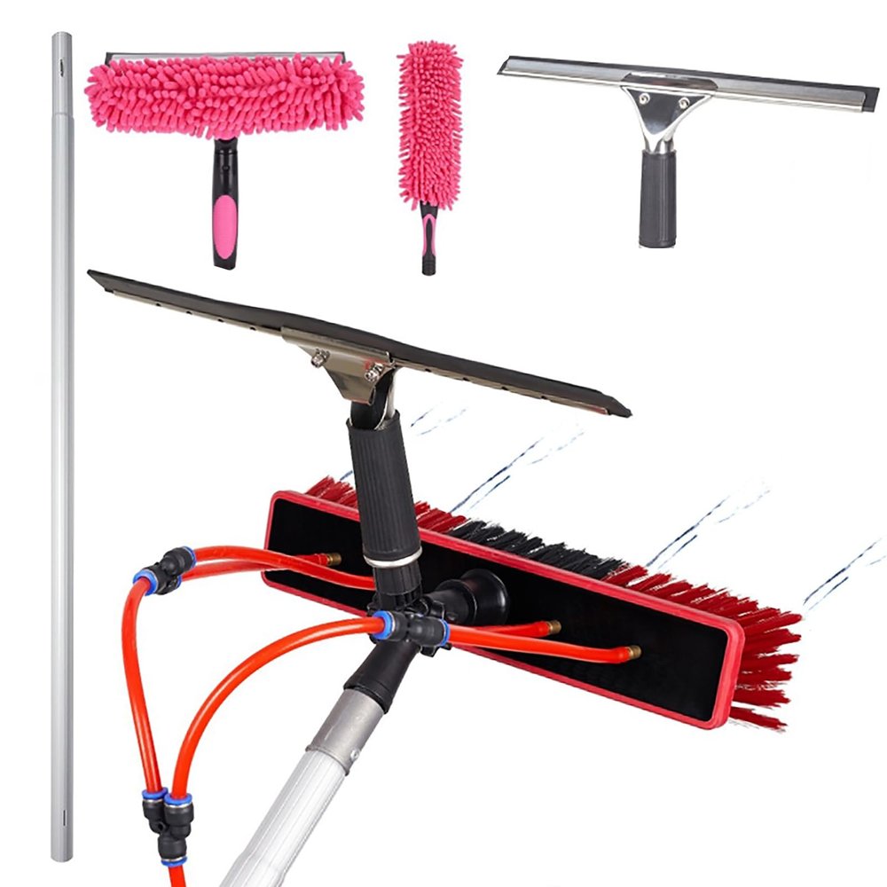 Telescopic Water Fed Window Cleaning Pole,Fed Window Cleaning Pole Aluminium,High Reach Window Cleaner Tool,Cleaning Equipment,Cobweb Duster