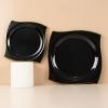 100PCS White Square Plastic Plates - 50PCS Heavy Duty 9.5inch Dinner and 50PCS 6inch Dessert - Durable Fancy Disposable Plates (Black and Gold) view 3