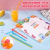 [100 Pcs] Bendy Colorful Disposable Plastic Straws - 10.25" Long 0.23" Diameter Flexible Drinking Straws view 2