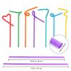 [100 Pcs] Bendy Colorful Disposable Plastic Straws - 10.25" Long 0.23" Diameter Flexible Drinking Straws view 3